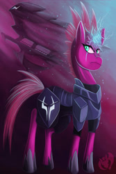 Size: 2400x3600 | Tagged: safe, artist:kenisu-of-dragons, tempest shadow, pony, unicorn, my little pony: the movie, armor, broken horn, female, high res, horn, magic, mare, solo