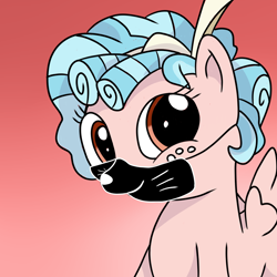 Size: 1024x1024 | Tagged: safe, artist:sprinkle-tits, cozy glow, pegasus, pony, commission, coronavirus, covid-19, cozybetes, cute, face mask, female, filly, mask, ppe, solo