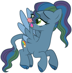 Size: 1024x1041 | Tagged: safe, artist:zipverse, oc, oc only, oc:sunny ray, hybrid, female, offspring, parent:iron will, parent:rainbow dash, parents:irondash, simple background, solo, transparent background