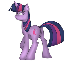 Size: 2500x2160 | Tagged: safe, artist:dizaster321, twilight sparkle, unicorn twilight, pony, unicorn, looking back, simple background, solo, transparent background, twilight is not amused, unamused