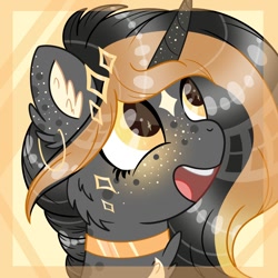 Size: 1000x1000 | Tagged: safe, artist:irennecalder, oc, pony, unicorn, bust, female, mare, portrait, solo