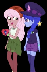 Size: 677x1034 | Tagged: safe, raspberry lilac, space camp (character), better together, equestria girls, female, heart, lesbian, love, shipping, spacelilac