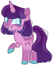 Size: 1425x1740 | Tagged: safe, artist:kurosawakuro, oc, alicorn, pony, base used, colored pupils, female, magical lesbian spawn, offspring, parent:tempest shadow, parent:twilight sparkle, parents:tempestlight, simple background, solo, teenager, transparent background