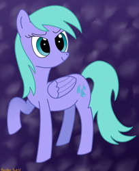 Size: 2458x3016 | Tagged: safe, artist:rainbowšpekgs, icy rain, pegasus, pony, background pony, female, pose, simple background, smiling, solo, standing, wings