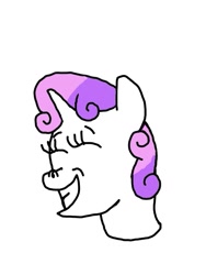 Size: 601x800 | Tagged: safe, artist:whistle blossom, part of a set, sweetie belle, pony, unicorn, autodesk sketchbook, bust, cute, diasweetes, digital art, excited, eyes closed, female, filly, foal, grin, head only, simple background, smiling, solo, white background