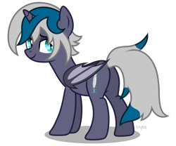 Size: 3100x2584 | Tagged: safe, artist:oyks, oc, oc only, oc:elizabat stormfeather, alicorn, bat pony, bat pony alicorn, pony, alicorn oc, bat pony oc, bat wings, bedroom eyes, butt, female, horn, mare, plot, show accurate, simple background, solo, transparent background, wings
