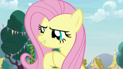 Size: 1920x1080 | Tagged: safe, derpibooru import, screencap, angel bunny, fluttershy, pony, she talks to angel, body swap, female, hooves together, mare, solo