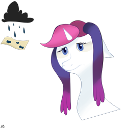 Size: 2957x2968 | Tagged: safe, oc, oc only, oc:pitiful posey, pony, unicorn, cutie mark, digital art, horn, sad, simple background, small horn, transparent background