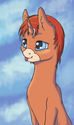 Size: 400x675 | Tagged: safe, artist:aterhut, oc, oc:rettie, pony, unicorn, female, foal, mare, solo