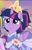 Size: 600x939 | Tagged: safe, derpibooru import, screencap, twilight sparkle, twilight sparkle (alicorn), alicorn, the last problem, clothes, coronation dress, cropped, crown, crying, cute, dress, jewelry, messy mane, regalia, second coronation dress, smiling, solo, tears of joy, twiabetes
