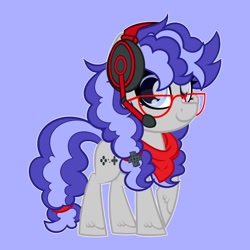 Size: 894x894 | Tagged: safe, artist:missbramblemele, oc, oc only, oc:cinnabyte, adorkable, bandana, cinnabetes, commission, cute, dork, gaming headset, glasses, headphones, headset, smiling, your character here