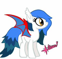 Size: 1200x1138 | Tagged: safe, artist:pony spark team, oc, oc:black min, bat pony, female, smiling, solo