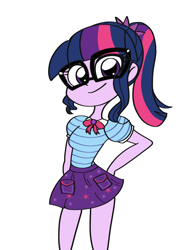 Size: 1200x1600 | Tagged: safe, artist:nene, derpibooru import, sci-twi, twilight sparkle, better together, equestria girls, cute, female, looking at you, pixiv, simple background, solo, twiabetes, white background