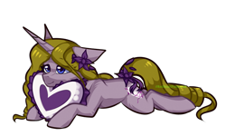 Size: 1920x1152 | Tagged: safe, artist:redheartponiesfan, oc, oc:viola, pony, unicorn, female, mare, pillow, prone, simple background, solo, transparent background