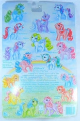 Size: 486x738 | Tagged: safe, applejack (g1), bow tie (g1), cherries jubilee, firefly, glory, gusty, heart throb, lickety split, medley, moondancer (g1), posey, powder, skyflier, sparkler (g1), surprise, tootsie, pony, g1, adoraprise, backcard, barcode, bow, cherries cuteilee, cute, dancerbetes, flyabetes, glorybetes, gustybetes, heartthrobetes, implied bubbles, jackabetes, medleybetes, official, poseybetes, powderbetes, silly, silly pony, sparklerbetes, story, tail bow, tieabetes, tootsie cute, who's a silly pony