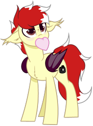 Size: 1372x1847 | Tagged: safe, artist:arshe12, oc, oc only, oc:aaaaaaaaaaa, bat pony, pony, blushing, chest fluff, commission, cute, cutie mark, ear fluff, freckles, heart, male, mouth hold, ocbetes, simple background, solo, stallion, transparent background, ych result