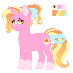 Size: 1055x1062 | Tagged: safe, artist:silentwolf-oficial, luster dawn, unicorn, the last problem, blaze (coat marking), bow, female, mare, reference sheet, smiling, socks (coat marking), solo