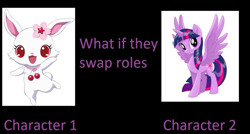 Size: 900x481 | Tagged: safe, artist:mega-poneo, artist:starlessnight22, derpibooru import, twilight sparkle, twilight sparkle (alicorn), alicorn, rabbit, animal, anime, crossover, female, jewelpet, mare, meme, role reversal, ruby (jewelpet), sanrio, sega