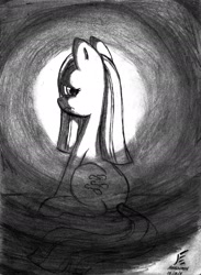 Size: 1117x1530 | Tagged: safe, artist:masternodra, derpibooru import, pinkie pie, earth pony, pony, female, grayscale, mare, monochrome, pencil drawing, pinkamena diane pie, signature, solo, straight hair, traditional art