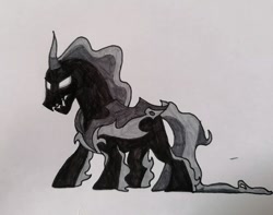 Size: 750x592 | Tagged: safe, artist:agirlwholovesmlp, pony of shadows, alicorn, pony, male, shadow pony, simple background, solo, stallion, standing, traditional art, white background