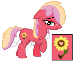 Size: 679x563 | Tagged: safe, artist:ipandacakes, oc, oc only, oc:gala blossom, earth pony, base used, female, freckles, mare, offspring, parent:big macintosh, parent:cheerilee, parents:cheerimac, simple background, solo, transparent background, watermark