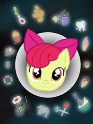 Size: 1536x2048 | Tagged: safe, artist:caldercloud, apple bloom, bloom and gloom, cutie mark, solo
