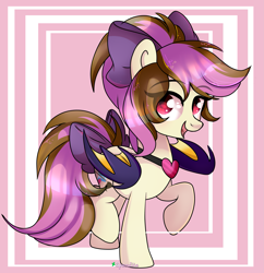 Size: 2817x2913 | Tagged: safe, artist:2pandita, oc, bat pony, pony, bow, female, hair bow, high res, mare, solo