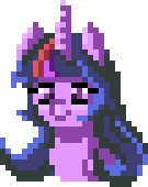 Size: 135x170 | Tagged: safe, artist:coco-drillo, derpibooru import, twilight sparkle, alicorn, pony, unicorn, :p, alternate hairstyle, animated, bust, one eye closed, pixel art, pixel art animation, simple background, solo, tongue out, transparent background, true res pixel art, wink