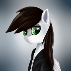 Size: 1600x1600 | Tagged: safe, artist:sanroys, oc, oc only, pegasus, pony, bust, female, gradient background, mare, solo, wings