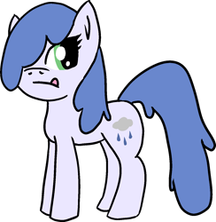 Size: 1274x1303 | Tagged: safe, artist:poniidesu, oc, oc only, oc:raincloud drops, earth pony, pony, hair over one eye, simple background, solo, transparent background