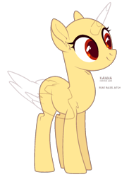 Size: 900x1227 | Tagged: safe, artist:teepew, oc, oc only, alicorn, pony, alicorn oc, bald, base, horn, red eyes, simple background, smiling, transparent background, wings