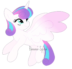 Size: 501x481 | Tagged: safe, artist:leviostars, princess flurry heart, alicorn, pony, female, flying, looking back, mare, older, older flurry heart, simple background, smiling, solo, transparent background