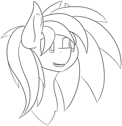 Size: 2096x2159 | Tagged: safe, artist:skylarpalette, oc, oc only, oc:swift, pegasus, happy, monochrome, pegasus oc, practice, simple background, sketch, transparent background, wild mane, wings