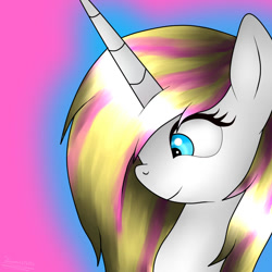 Size: 1000x1000 | Tagged: safe, artist:terezas474747, oc, oc:paint heart, unicorn, horn, solo, unicorn oc