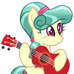 Size: 713x704 | Tagged: safe, artist:princess-blaze-acorn, coral shores, crystal pony, pony, acoustic guitar, base used, guitar, musical instrument, simple background, solo, transparent background