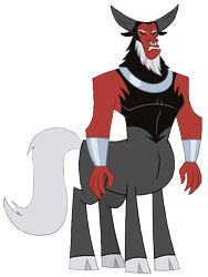 Size: 614x815 | Tagged: safe, artist:background-conquerer, edit, edited screencap, screencap, lord tirek, centaur, antagonist, background removed, beard, cloven hooves, facial hair, frown, golden eyes, horns, looking at you, male, nose piercing, nose ring, not a vector, piercing, shackles, simple background, solo, transparent background