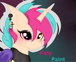 Size: 1280x1054 | Tagged: safe, artist:nightstellarsentry, oc, oc:kittypaint, heterochromia, scar, solo