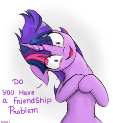 Size: 3765x4096 | Tagged: safe, artist:xxpaw2001xx, derpibooru import, twilight sparkle, unicorn twilight, pony, unicorn, lesson zero, clock is ticking, crazy face, dialogue, eye clipping through hair, faic, female, head tilt, high res, hooves together, insanity, looking at you, mare, messy mane, open mouth, shrunken pupils, solo, twilight snapple, twilighting, twilynanas