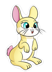 Size: 1300x1800 | Tagged: safe, artist:ponyxwright, derpibooru import, fluttershy, rabbit, atg 2020, bunnified, bunnyshy, newbie artist training grounds, simple background, solo, species swap, transparent background, white outline