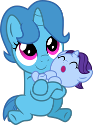 Size: 4000x5347 | Tagged: safe, artist:melisareb, november rain, spring rain, pony, unicorn, .svg available, absurd resolution, baby, baby pony, base used, brother and sister, carrying, colt, cute, duo, female, filly, filly spring rain, friendship student, headcanon, inkscape, male, novemberbetes, rain siblings, siblings, simple background, springbetes, transparent background, vector, younger