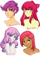 Size: 600x860 | Tagged: safe, artist:legionattack, apple bloom, babs seed, scootaloo, sweetie belle, equestria girls, apple bloom's bow, bow, cutie mark crusaders, female, hair bow, older, older apple bloom, older babs seed, older cmc, older scootaloo, older sweetie belle, simple background, transparent background