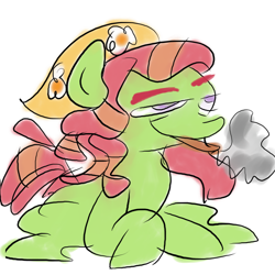 Size: 800x800 | Tagged: safe, artist:mirabuncupcakes15, tree hugger, earth pony, pony, bandana, blunt, drugs, female, high, mare, marijuana, simple background, smoke, smoking, solo, white background