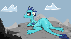 Size: 6207x3433 | Tagged: safe, artist:paskanaakka, derpibooru exclusive, princess ember, dragon, ass, butt, dragoness, female, high res, lidded eyes, looking back, owo, princess embutt, prone, small wings, solo, sploot, unamused, wings