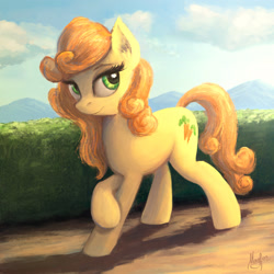 Size: 1920x1920 | Tagged: safe, artist:magfen, carrot top, golden harvest, earth pony, pony, cute, cutie top, female, hedge, mare, solo