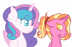 Size: 1280x848 | Tagged: safe, artist:xxpastelpawxx, luster dawn, princess flurry heart, alicorn, unicorn, deviantart watermark, female, flurrydawn, lesbian, obtrusive watermark, older, older flurry heart, shipping, watermark