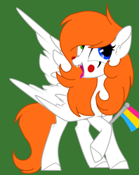 Size: 1362x1719 | Tagged: safe, artist:circuspaparazzi5678, oc, oc:stephanie the clown, pegasus, pony, base used, blue and green eyes, clown makeup, pansexual, pansexual pride flag, pride, pride flag, pride month, snake tongue, solo