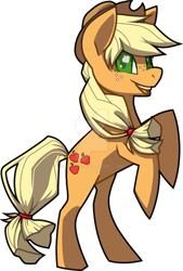 Size: 1024x1516 | Tagged: safe, artist:zingey, derpibooru import, applejack, earth pony, pony, cute, cutie mark eyes, deviantart watermark, female, jackabetes, mare, obtrusive watermark, open mouth, rearing, simple background, solo, transparent background, watermark, wingding eyes