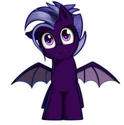 Size: 908x915 | Tagged: safe, artist:neuro, oc, oc only, oc:purity ebonshield, bat pony, pony, /mlp/, 4chan, everyday life with guardsmares, female, mare, simple background, solo, transparent background