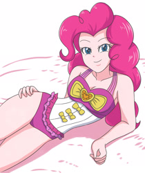 Size: 1968x2338 | Tagged: safe, artist:sumin6301, edit, editor:michaelsety, pinkie pie, better together, equestria girls, i'm on a yacht, bikini, breasts, cleavage, clothes, female, one-piece swimsuit, sleeveless, solo, swimsuit