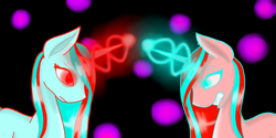 Size: 6000x3000 | Tagged: safe, artist:prismicdiamondart, oc, oc only, pony, unicorn, abstract background, duo, female, glowing eyes, glowing horn, gritted teeth, horn, magic, mare, unicorn oc